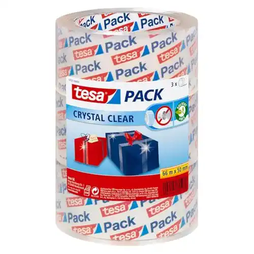 Paketklebeband tesa pack Packband “Crystal Clear”, 3 Rollen