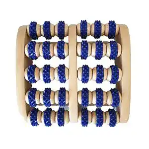 Fußmassageroller Stock-Fachmann, Holz Mit Blauen Noppen