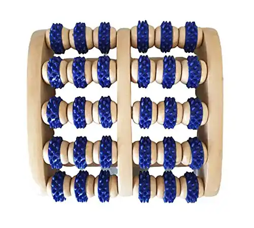 Fußmassageroller Stock-Fachmann, Holz Mit Blauen Noppen