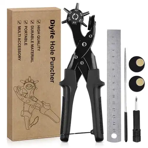 Lochzange Diyife , [Upgraded] [Volles Set] Professionel Gürtel Locher