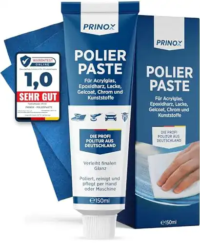 Glaspolitur Prinox ® 150ml Polierpaste inkl. Profi Poliertuch