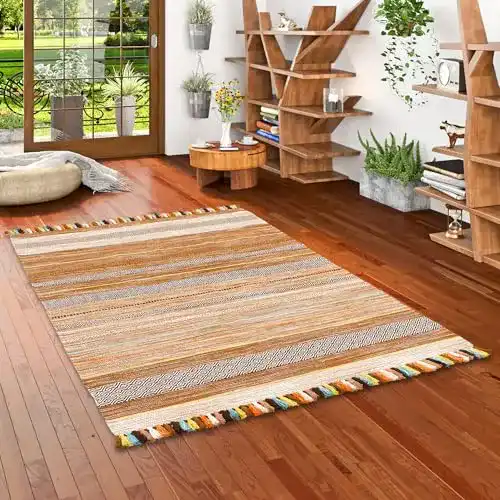 Kelim-Teppich Navarro Natur Teppich Bauwolle Kelim Kalleen Beige