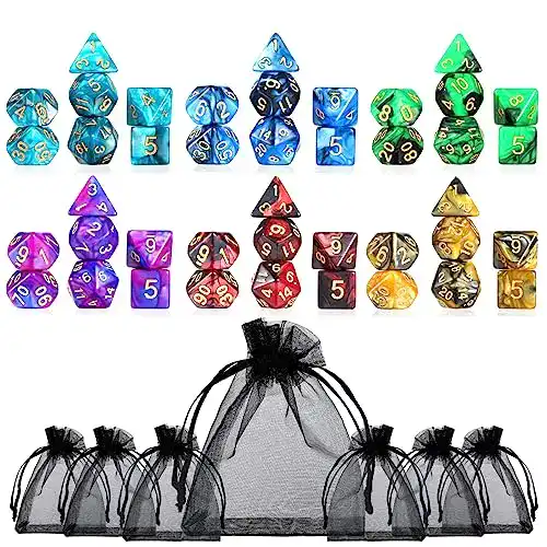 DnD-Würfel Moncolis 6 x 7, 42 Stück, Polyedrische Würfel Set