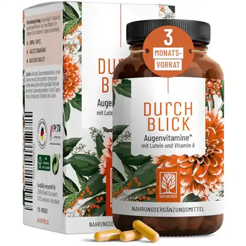 Augenvitamine NATURTREU, Lutein Zeaxanthin Komplex, 90 Kaps.