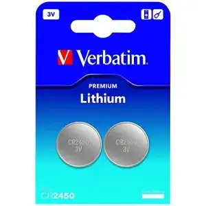 CR2450 Verbatim Premium Lithium Knopfzellen 2-er Pack 3V