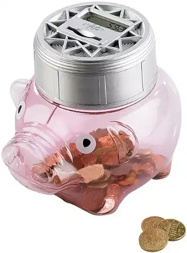 Spardose mit Zählwerk infactory Geldzähl Spardose: Sparschwein