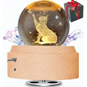 Spieluhr BIAOQINBO Kristallkugel mit 3D K9 Glas, Drehbar
