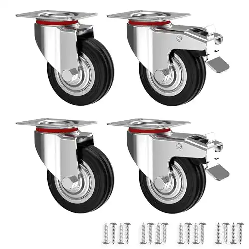 Strandkorbrollen Nirox 4er Set Transportrollen 75 mm