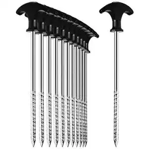Zeltnägel com-four ® 12x Zelt-Heringe aus Stahl – robuste