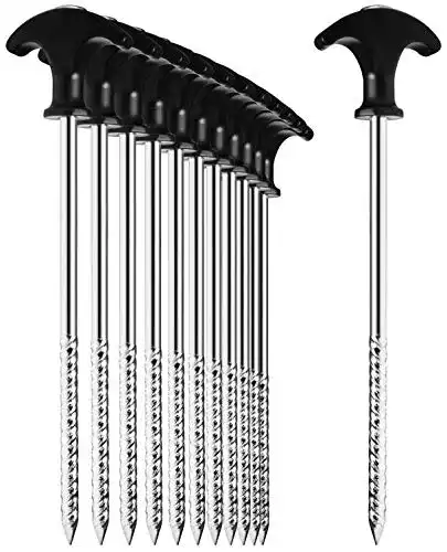 Zeltnägel com-four ® 12x Zelt-Heringe aus Stahl – robuste