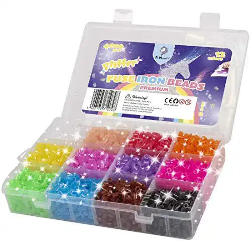 Bügelperlen La Manuli Glitzer Sortiert Fuse Beads Kit 4000 Stück