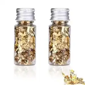Blattgold essbar Cyrank Blatt Flocken Gold, 2 Flaschen