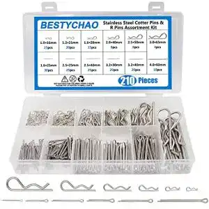 Splinte BESTYCHAO 210pcs Splint und R-Clip Sortiment Kit