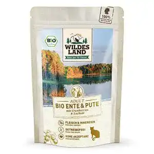 Bio-Katzenfutter WILDES LAND – Nr. 5 Ente & Pute – 12 x 85 g