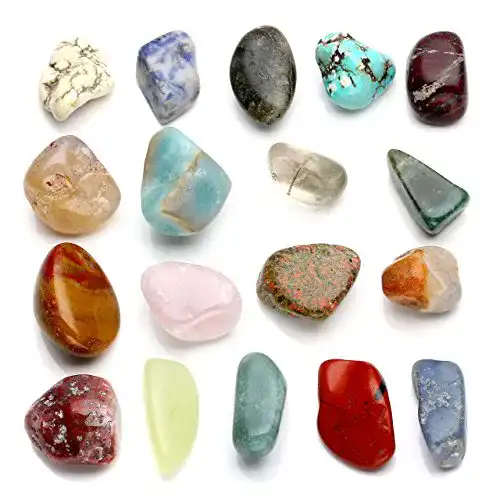 Trommelsteine Jovivi Naturstein Set Chakra-Set 18x verschieden