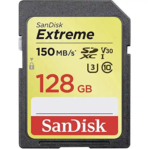 SDXC (128 GB) SanDisk Extreme SDXC UHS-I, V30, 150 MB/s