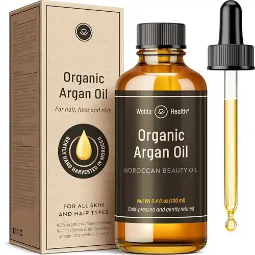 Arganöl WoldoHealth Bio kaltgepresst für Gesicht, Haut & Haare