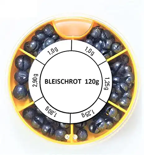Die beste Angelblei STMK Bleischrot Sortimentsdose 120g 2026 Test Bestseller Angelblei STMK Bleischrot Sortimentsdose 120g