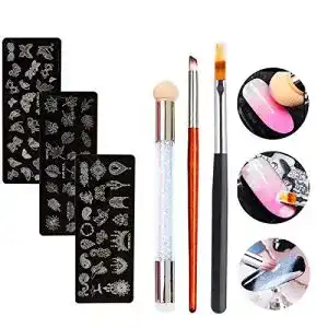 Nageldesign-Set MWOOT Nailart Pinsel Set mit Nagel Stempel