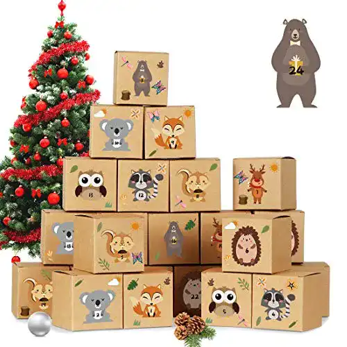 Adventskalender zum Befüllen Bluelves, 24 DIY Kisten Set