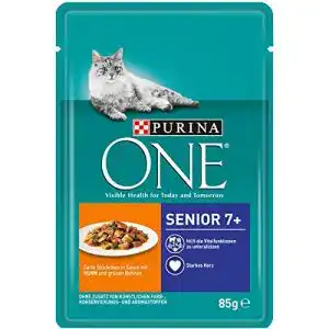 Katzenfutter Senior PURINA ONE SENIOR 7+ Sauce mit Huhn, 24er