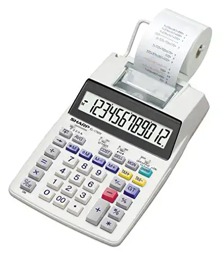 Tischrechner mit Papierrolle SHBNL Sharp EL-1750V LC-Display