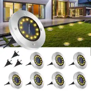 Solarleuchten GREPRO Solar Bodenleuchten 8 Stück, 12 LEDS