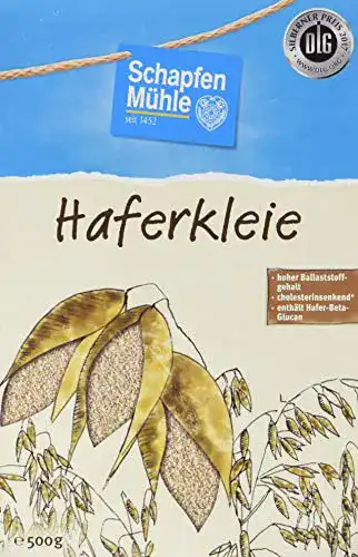 Haferkleie Schapfenmühle Naturkost, 7 x 500 g Schale
