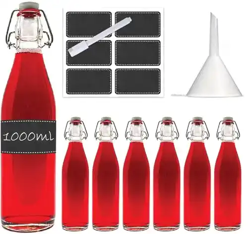 Weinflaschen leer casavetro Bügelverschlussflasche 6 x 1000ml