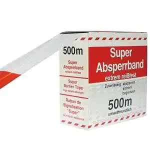 Absperrband rot-weiß UVV Shop Rot/weißes Flatterband