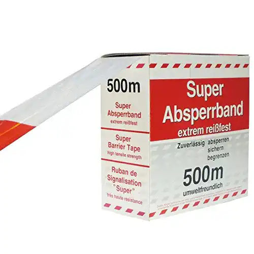 Absperrband rot-weiß UVV Shop Rot/weißes Flatterband