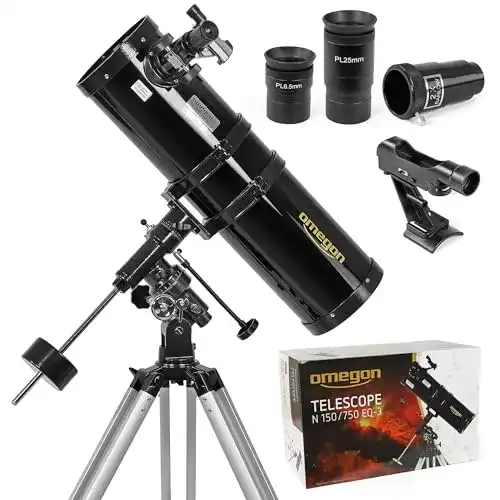Spiegelteleskop Omegon Teleskop N 150/750 EQ-3