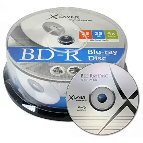 Blu-ray-Rohling Xlayer BD-R Rohlinge, 4x Speed, 25GB, 25er Pack