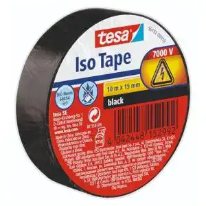 Isolierband tesa, selbstklebend, hitzebeständig, 10 m SCHWARZ