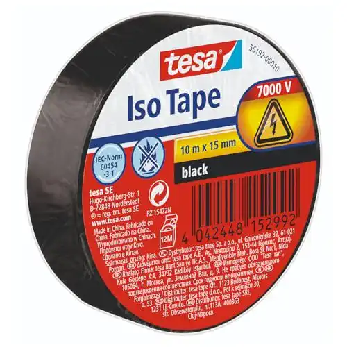 Isolierband tesa, selbstklebend, hitzebeständig, 10 m SCHWARZ