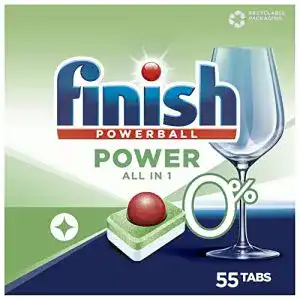 Spülmaschinentabs Finish 0% All in 1, phosphatfrei, 55 Tabs