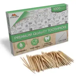Zahnstocher Mobi Lock Premium Bambus Holz Cocktail, 1000 Stück