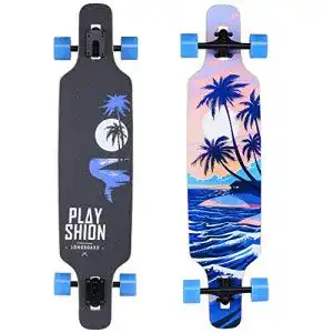 Longboard PLAYSHION 39 Zoll, mit ABEC-9 Kugellagern