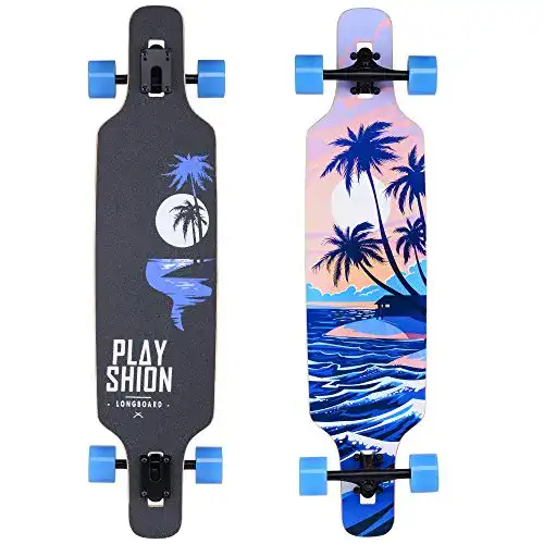 Longboard PLAYSHION 39 Zoll, mit ABEC-9 Kugellagern