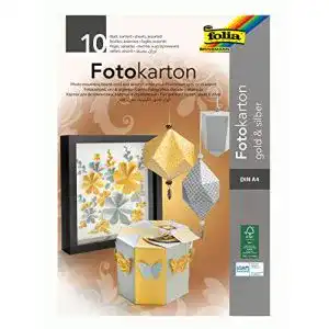 Bastelpapier folia 611 – Block mit Fotokarton in gold / silber, DIN
