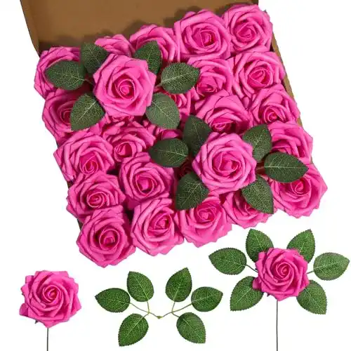 Künstliche Rosen DuHouse Blumen Fake Schaumstoff Rosen Köpfe