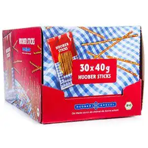 Salzstangen Huober bio Mini Sticks, Thekendisplay mit 30 x 40g