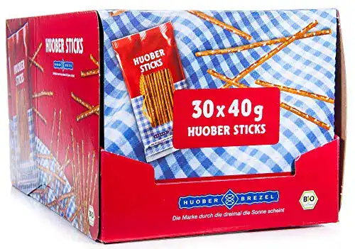 Salzstangen Huober bio Mini Sticks, Thekendisplay mit 30 x 40g