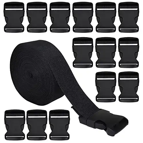 Steckschnalle RETON 15MM 10 Yards Schwarz Nylon Gurtband