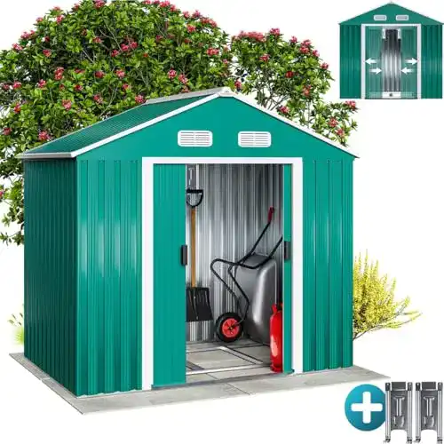 Geräteschuppen Deuba XL Metall Gerätehaus 2,4m² Schiebetür