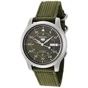 Militäruhr Seiko Herrenuhr Analog Automatisch mit Stoffarmband