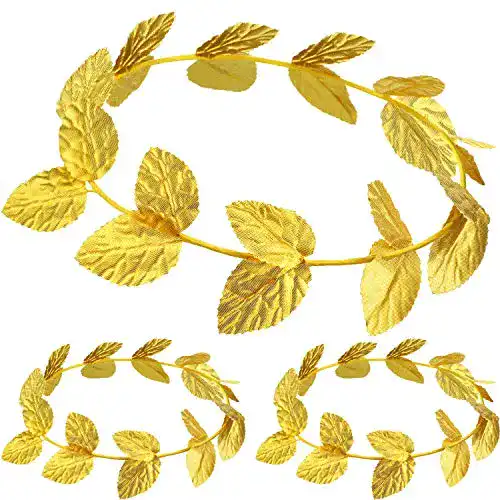 Lorbeerkranz meekoo 3 Stück Gold Blatt Stirnbänder Römische Krone