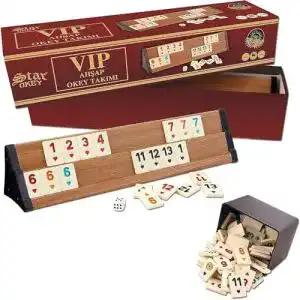 Rummy Star Premium VIP Okey Holz Wooden Set Melamin Steine