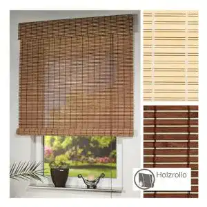 Holzjalousien Liedeco Rollo Holz mit Seitenzug, B 160 cm x L 17