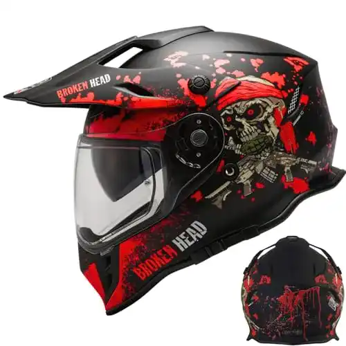 Crosshelm mit Visier Broken Head Jack S. VX2 Rot